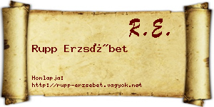 Rupp Erzsébet névjegykártya