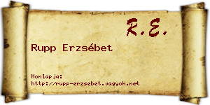 Rupp Erzsébet névjegykártya